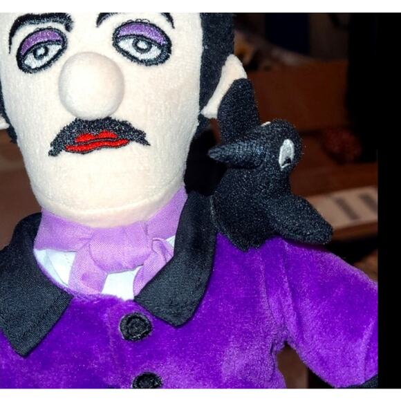 Edgar Allan Poe Plush Raven Gag Gift English Teacher Professor Little Thinker - Picture 7 of 8